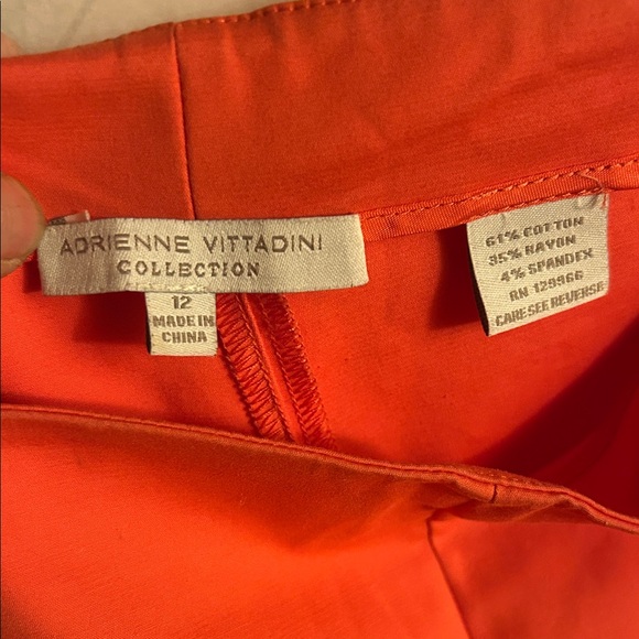 Adrienne Vittadini Vibrant Coral Cropped Pants - Picture 2 of 3